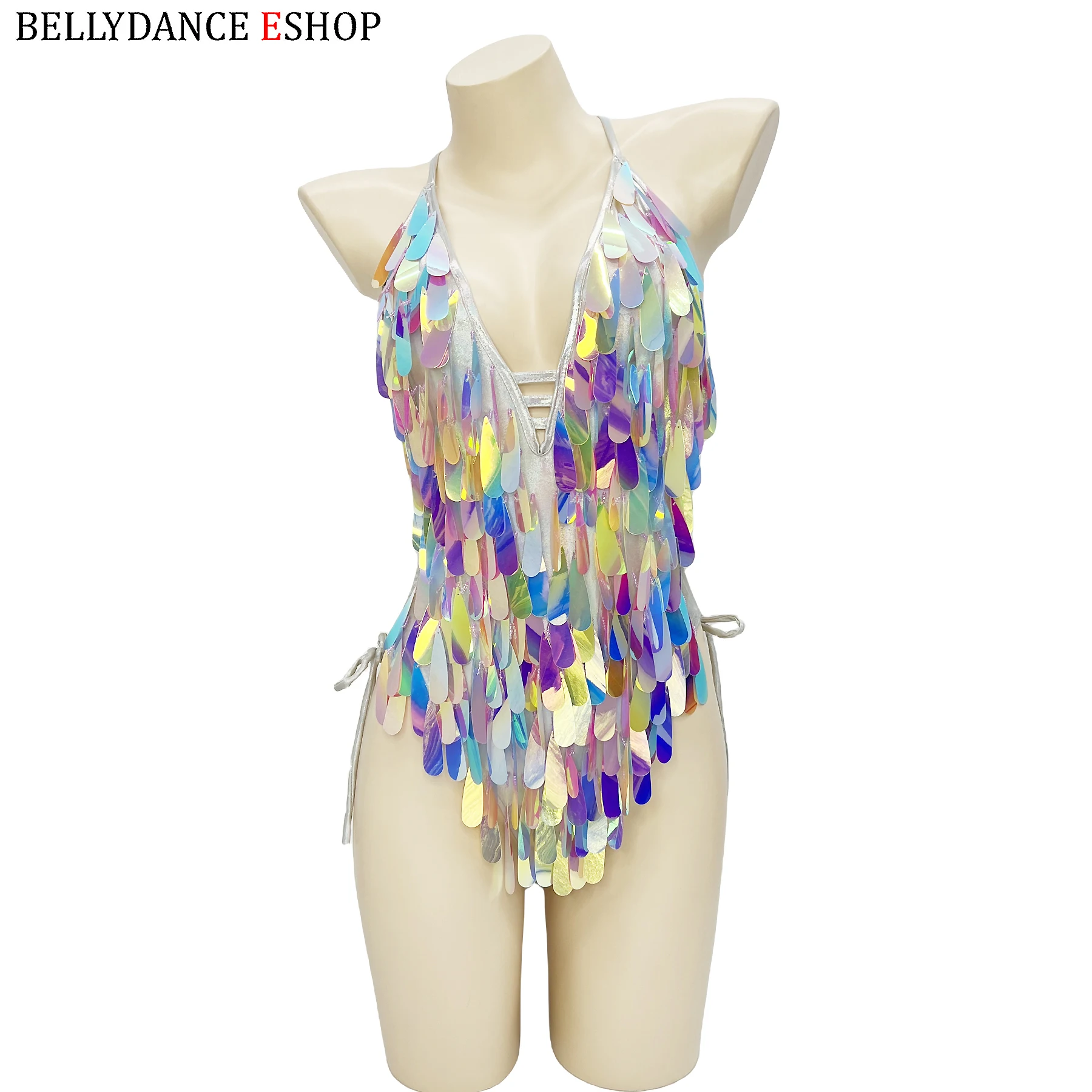 Sparkly Beaded One-Piece Bodysuit Sexy Party Show Club Wear Rave Nightclub Outfit gogo costume Stage Performance Dance Clothes