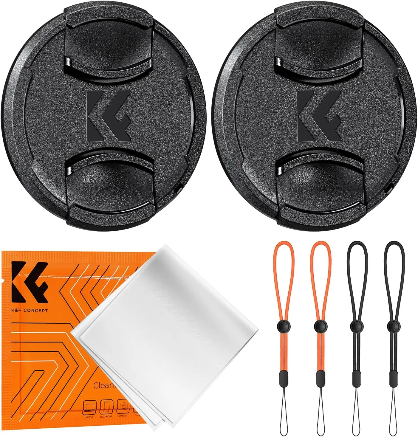 K&F CONCEPT Vorderer Objektivdeckel Set 7-in-1 Mittelklemme Anti-Verlust Halter Mikrofasertuch für Canon Nikon Sony Fujifilm – Detail 9