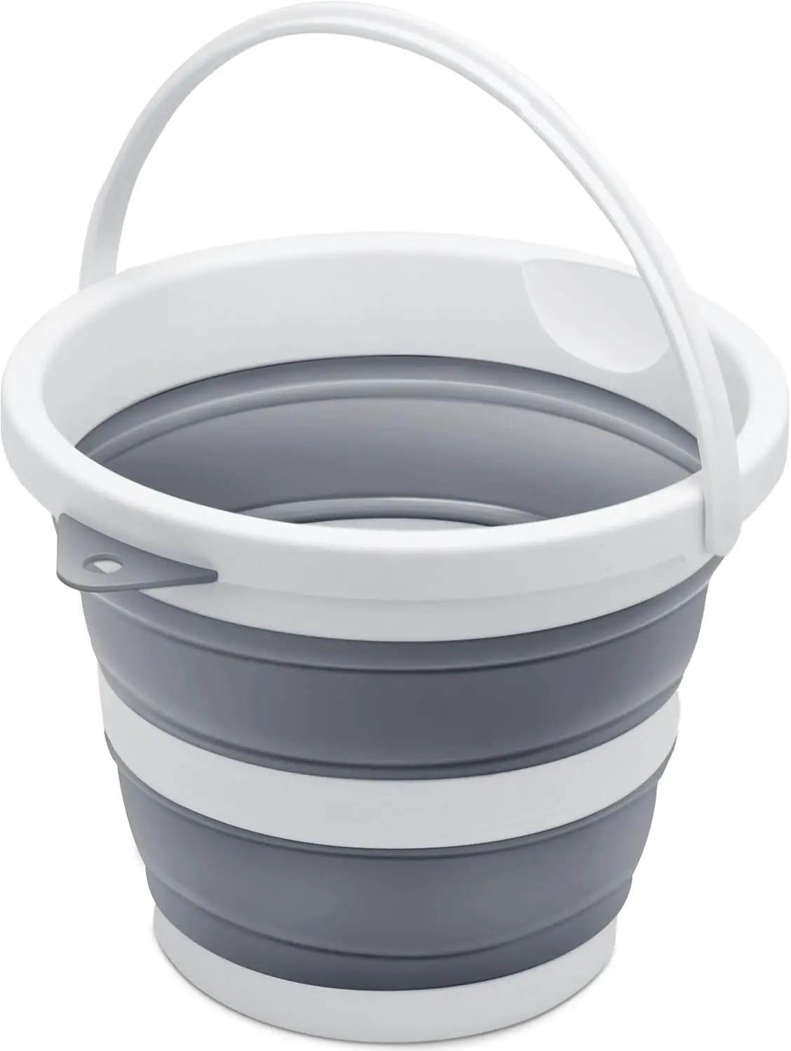 

Collapsible Bucket 5L, BPA-Free Portable Foldable Water Pail for Camping, Fishing, Car Wash, Household Use - Grey