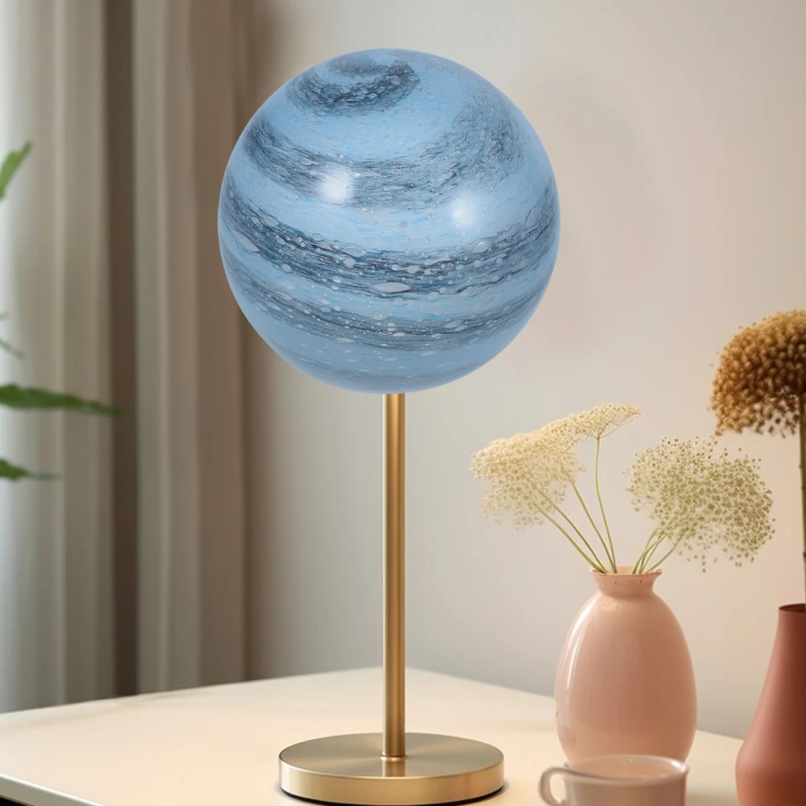 

12Cm Blue Black Bubble Glass Lamp Shade Replacement Ball Shaped for Table Lamp Pendant Light Molecular Fixture Decorative