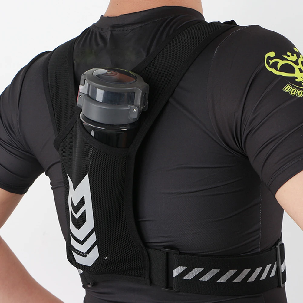 Reflective Mobile Phone Pouch Mesh Breathable Vest Harness Bag Lightweight Elastic Women Men Large Capacity for Outdoor Bicycle