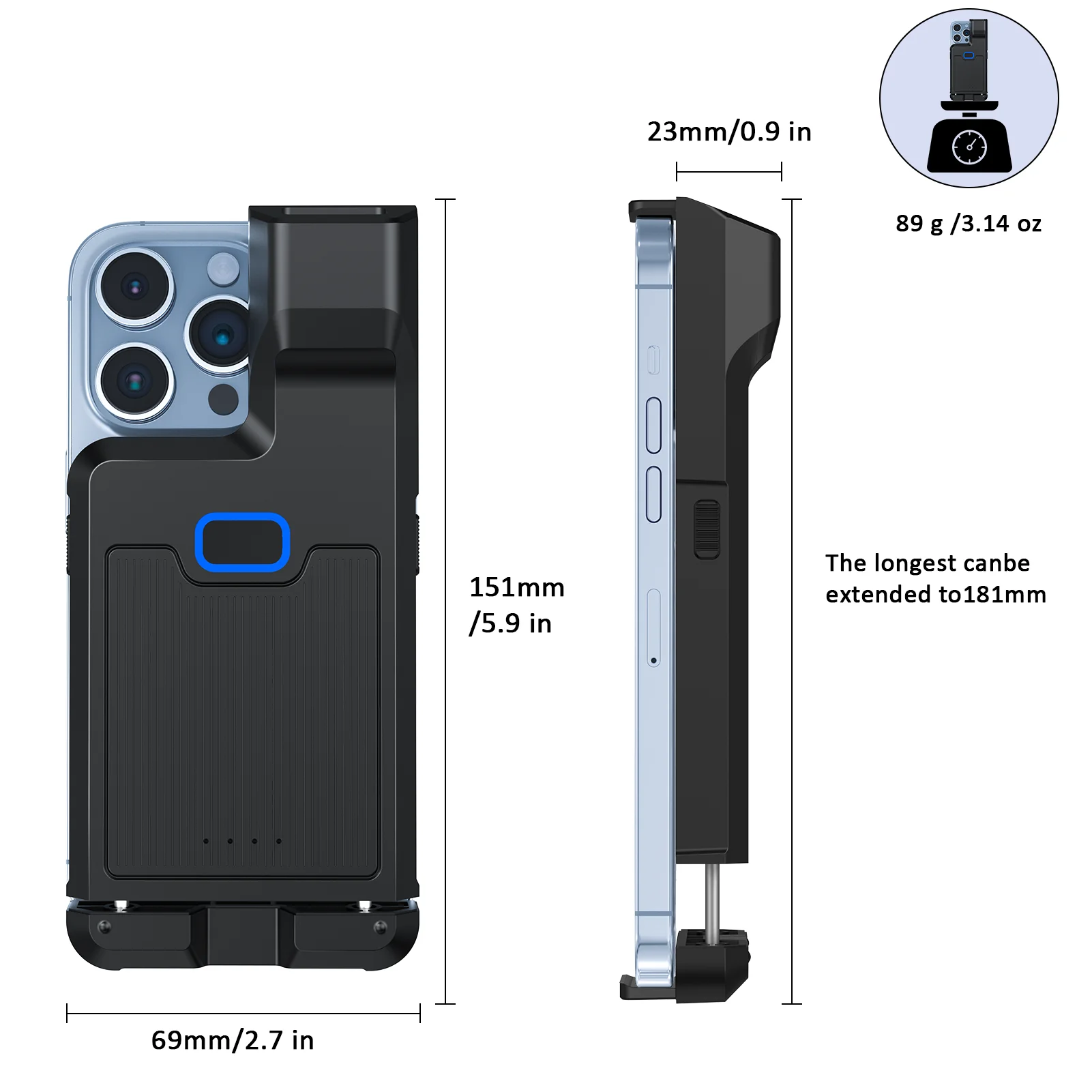 2D Phone Back Clip Bluetooth Barcode Scanner Portable Barcode Reader Data Matrix Code 1D 2D QR Scanner Android IOS System