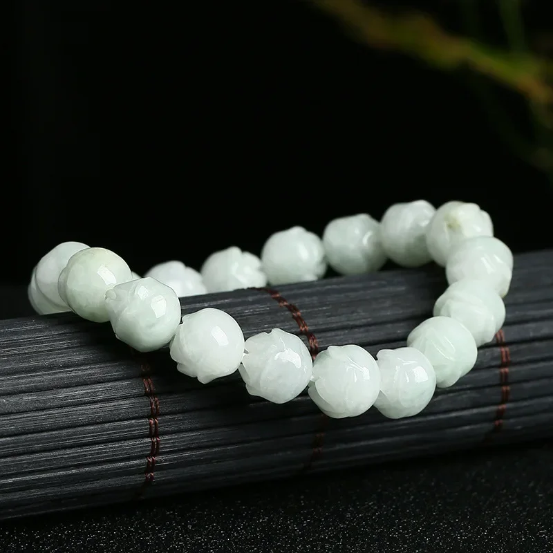 Natural Emerald 10MM Orchid Beads Elastic Bracelet Jade Round  Necklace Jewellery Fashion Man Woman Luck Amulet New