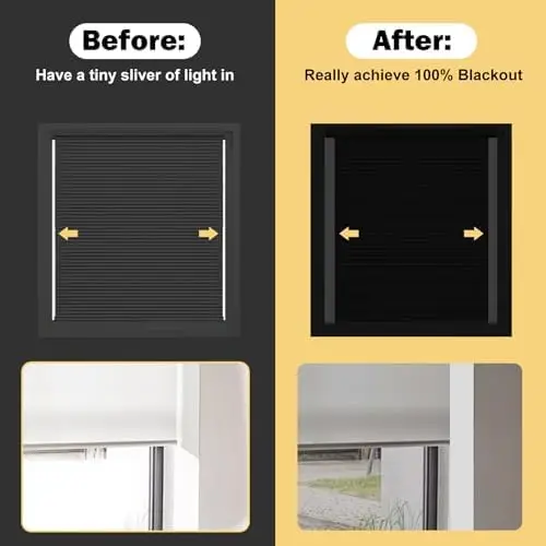 White PVC Light Blocking Strips for Windows, Blocks Sides of Blackout Blinds, 58" 4Pcs