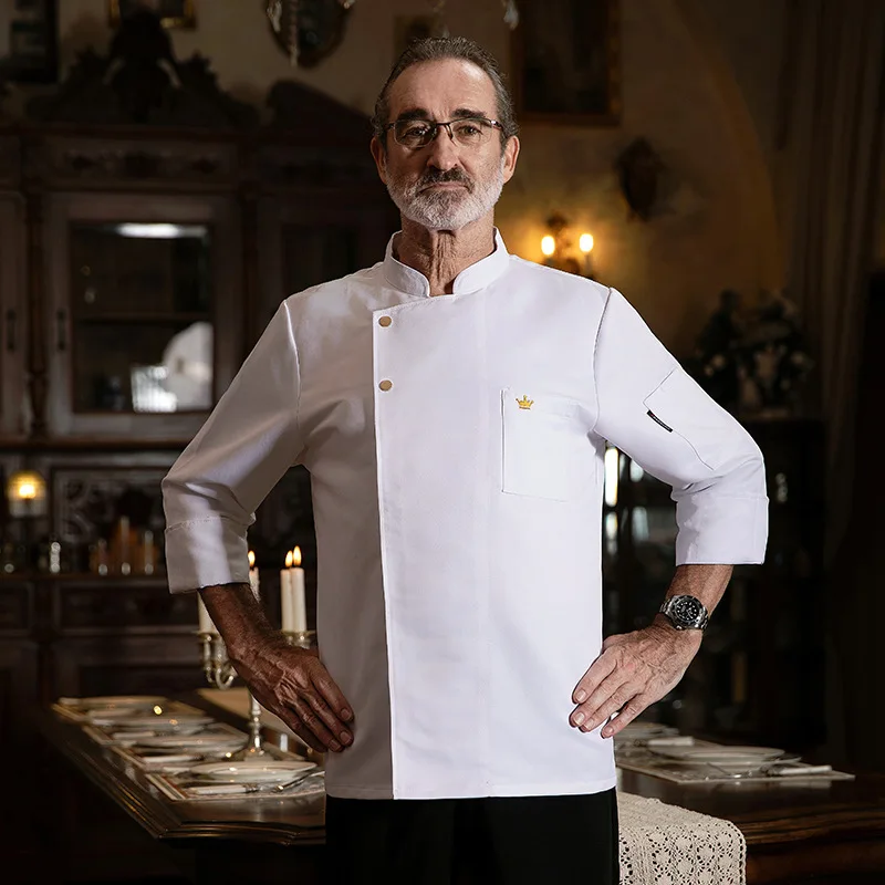 Chef Work Clothes Long Sleeve Autumn Winter Restaurant Kitchen Western Cuisine Kitchen Catering Canteen Baking Cake Bread Clothi