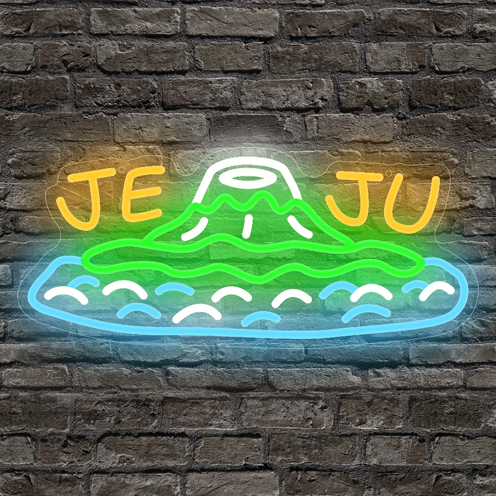 

Корейский стиль, горный океан, неоновый свет JEJU, светодиодный неоновый свет, настенный декор для кафе, спальни, подарок на день рождения, питание от USB, с регулируемой яркостью