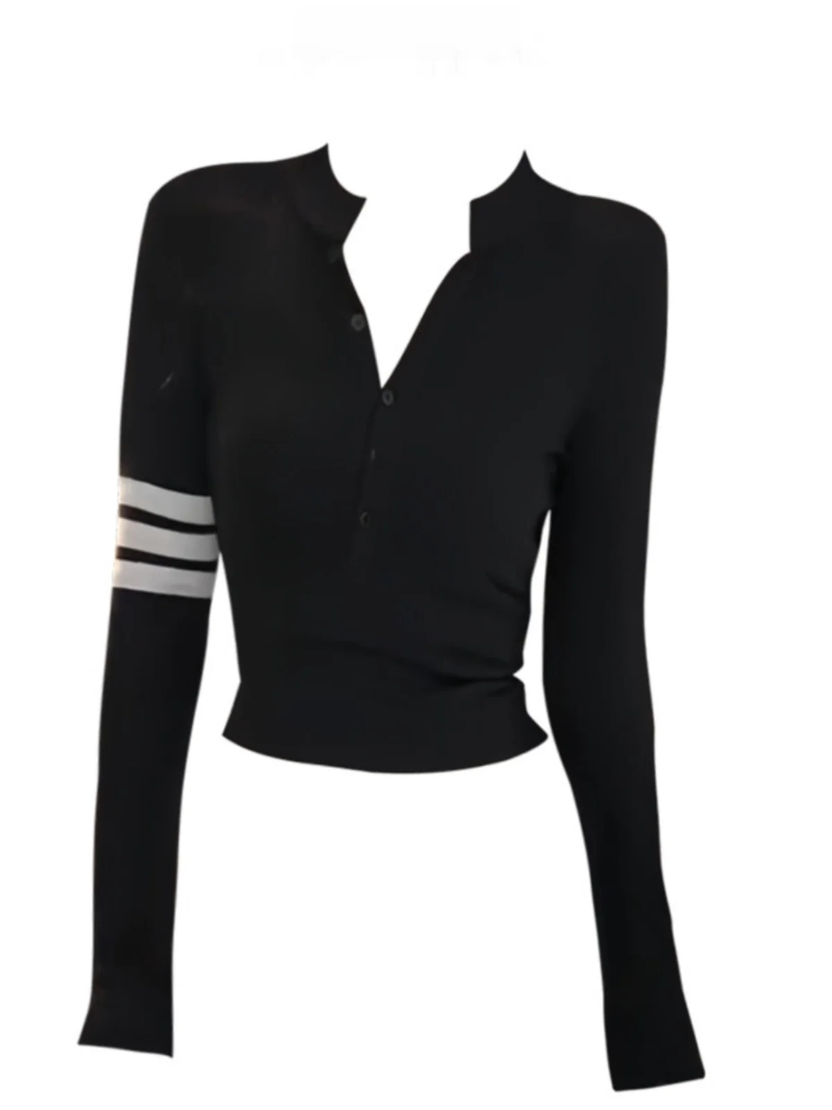 

Женский облегающий трикотажный топ с длинным рукавом и круглым вырезом для повседневной носки, осенний сезон