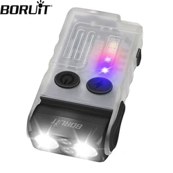 BORUiT-Llavero con linterna V20 EDC, minilinterna portátil de 1000LM, recargable tipo C, luz de trabajo con imán, linterna de bolsillo para acampar