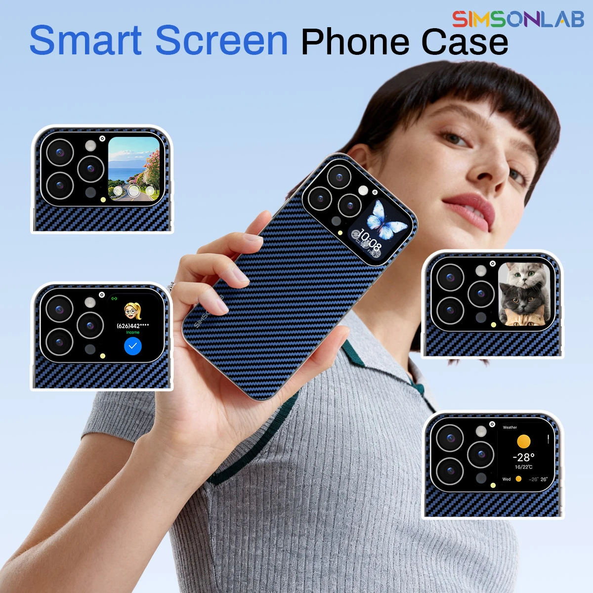 

New Phone Case With Touch Screen For iPhone Apple Bluetooth Music Control For Multiple Languages Men Women Holiday Gifts