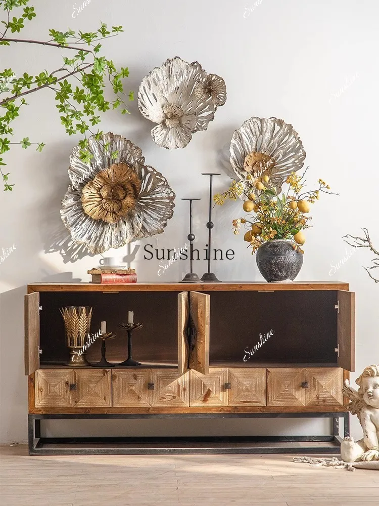 Side cabinet storage side retro chest decoration living room shoe cabinet  FT