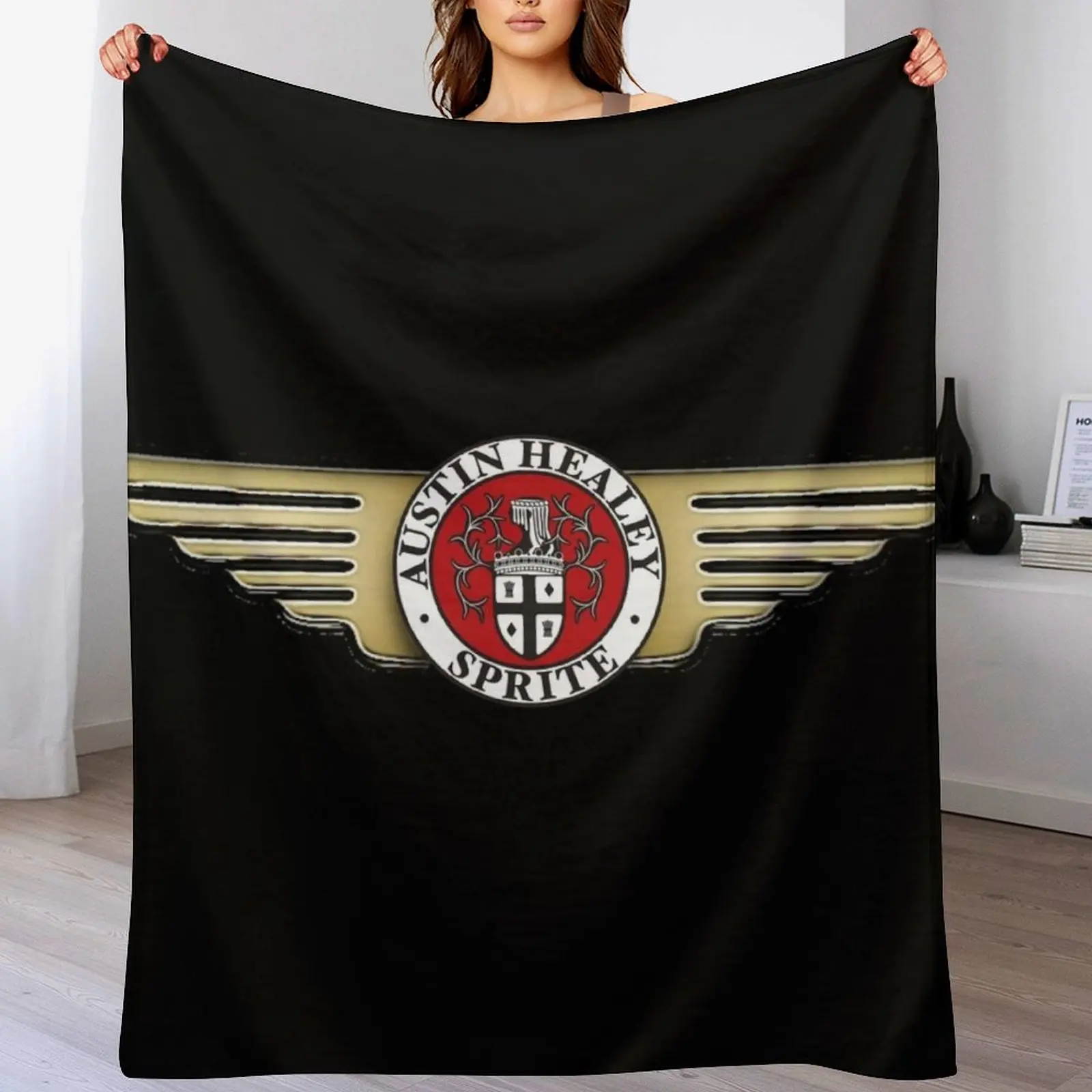 

Austin Healey Sprite Emblem Throw Blanket No Pilling Soft Warm Blanket for Bed