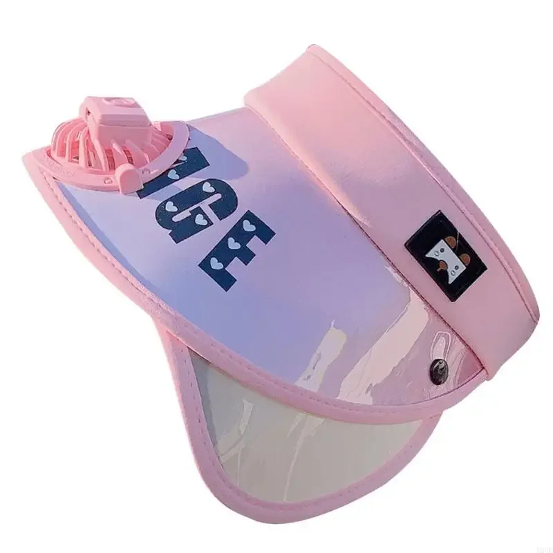 

Sun Protective Fan Hat for Girl Boy USB Chargeable Cooling Fan Hat Large Brims Hat Outdoor Camping Hiking Sunproof Hat Y08E