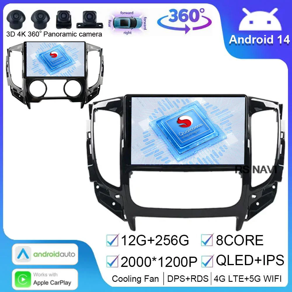 

Автомобильный радиоприемник Android 14 для Mitsubishi Pajero Sport 3 L200 5 Triton 3 2015-2019 Стерео Qualcomm BT QLED Авторадио GPS 4G LTE DVD