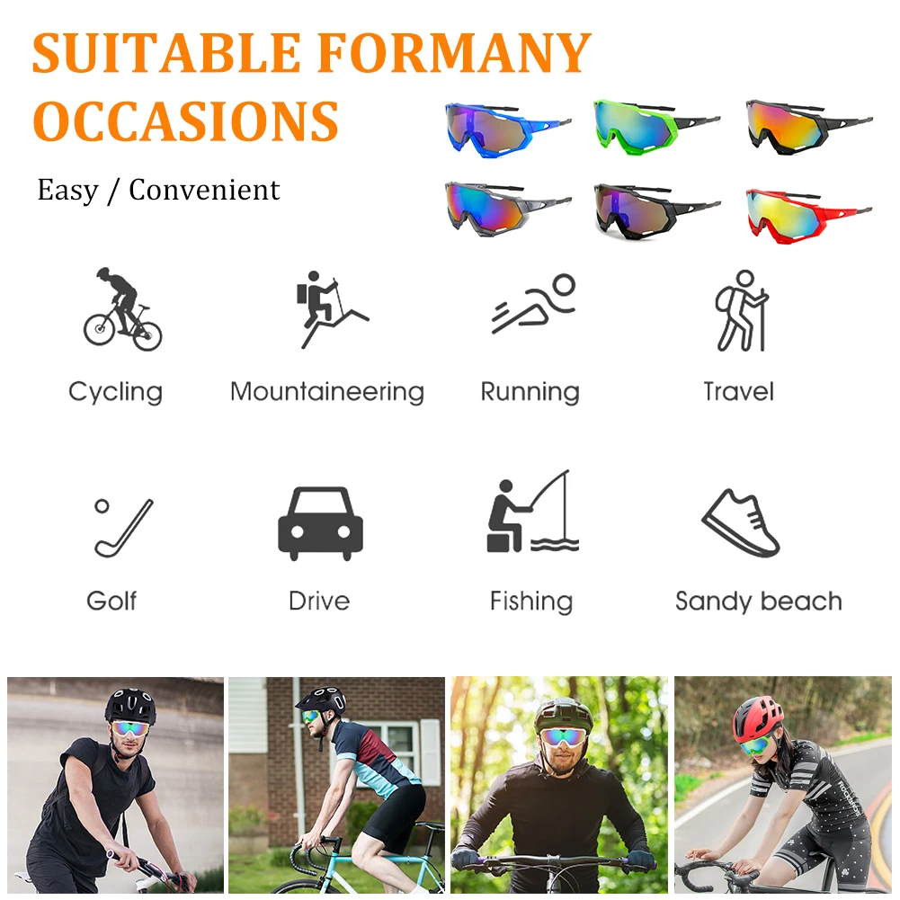 Summer Fashion Sunglasses Sport UV400 Protection Glasses Ultra-light Mtb Road Cycling Hiking Travel Carp Fishing Goggles