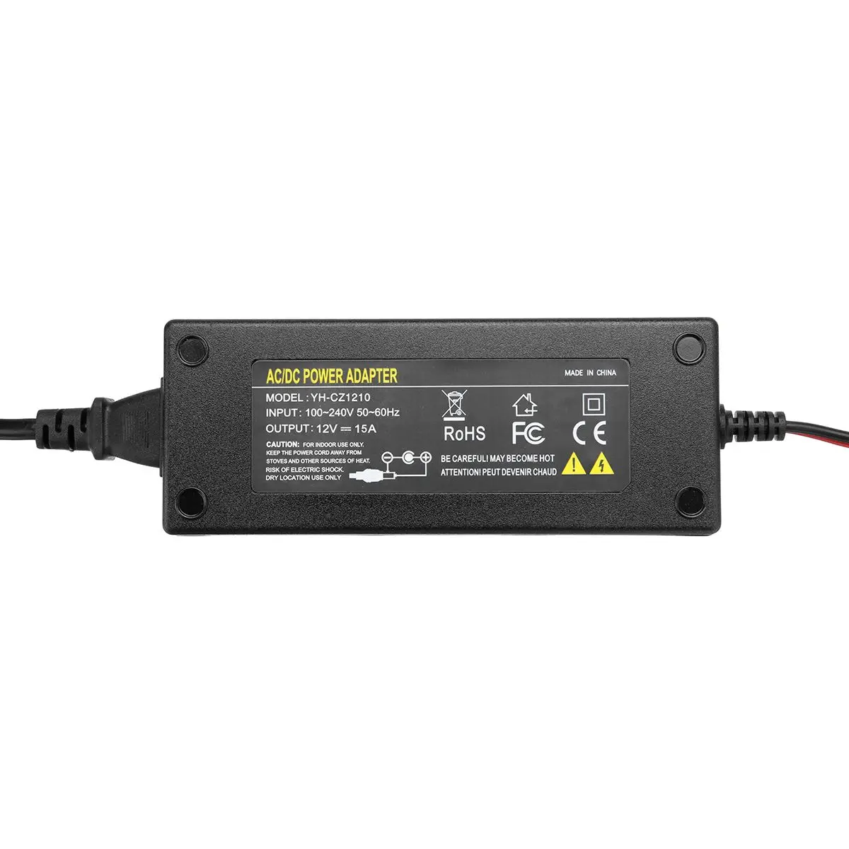 Toma de corriente de 12V, convertidor de CA a CC de 180 vatios, conversión máxima de 100V-240V a 12V 15A, adaptador de fuente de CA/CC