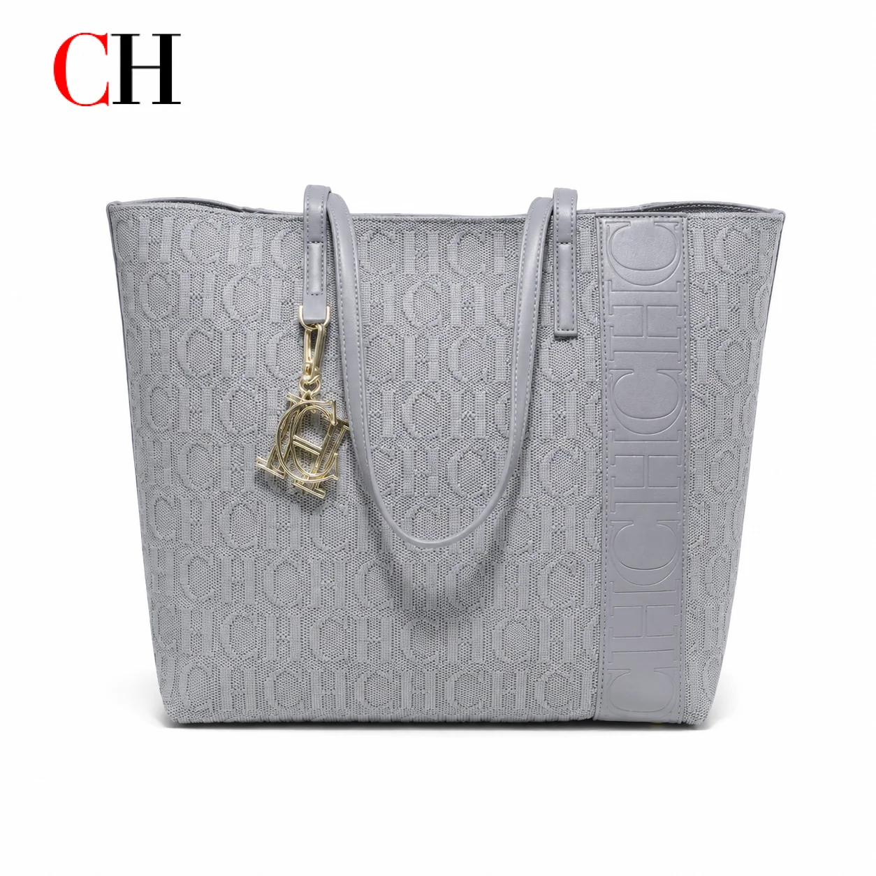 CH Womens Large Capacity Tote Bag with Charm Lightweight Shoulder Handbag Casual Shopper Bag for Work Travel and Daily Use