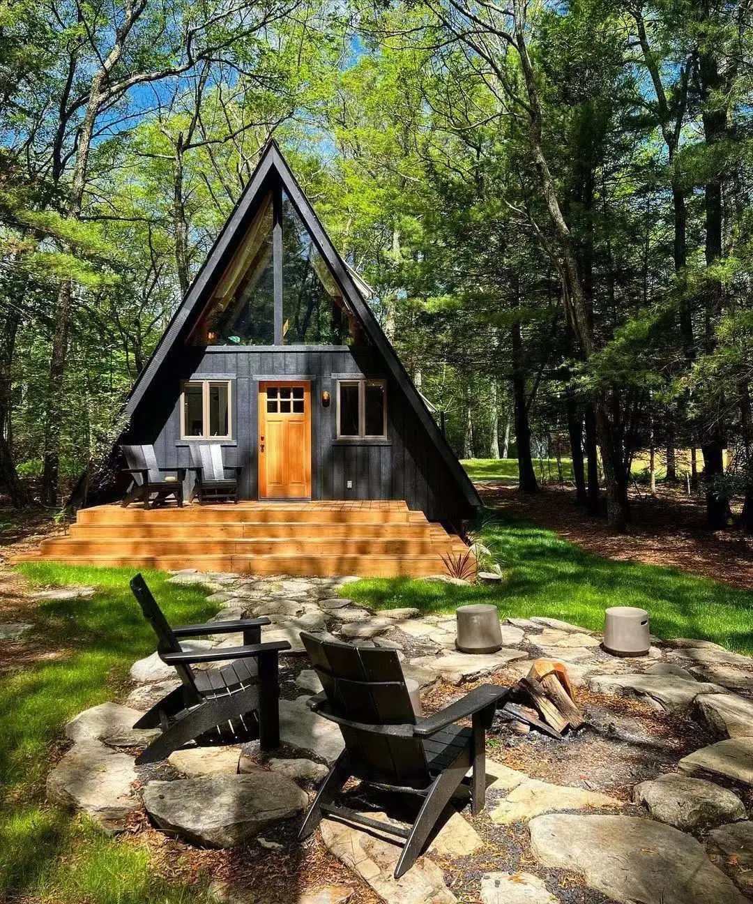 منزل مثلث منازل جاهزة حديقة شاليه خشب سجل المقصورة أطقم إطار منازل صغيرة للبيع #3