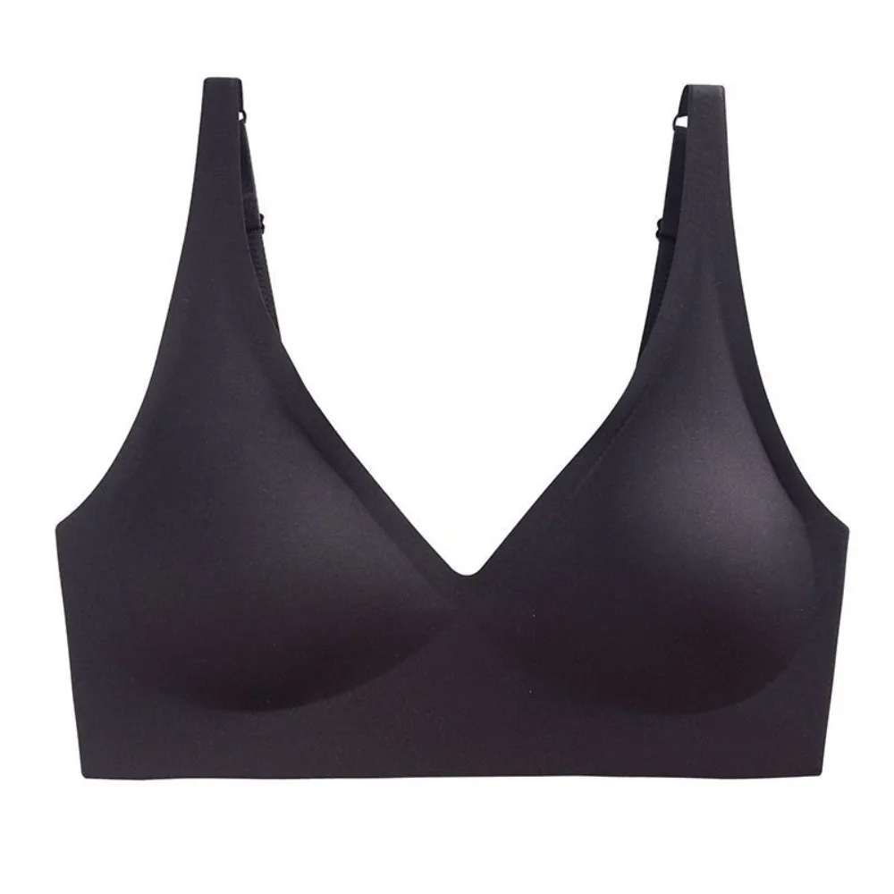 

Fashion Close-fitting Seamless Leopard Bra Beautiful Back Lace Deep V Brassiere Shockproof Wireless Bra Running