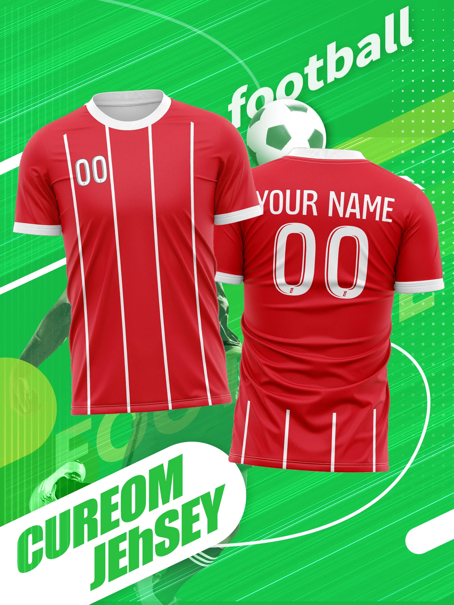 Custom Photo Name Number Soccer Jersey Casual Sport Mix Daily Street Fashion Outfit Wear