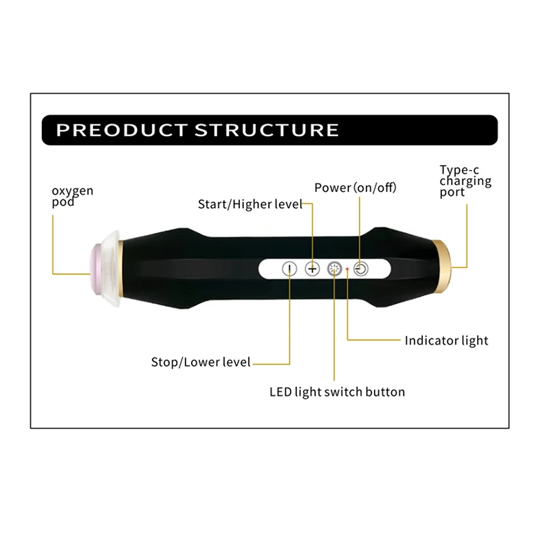 2024 New Design - Portable CO2 Oxygen Bubble Pen Rechargeable Exfoliate Device Handheld Facial Clean Machine SPA Beauty Capsules