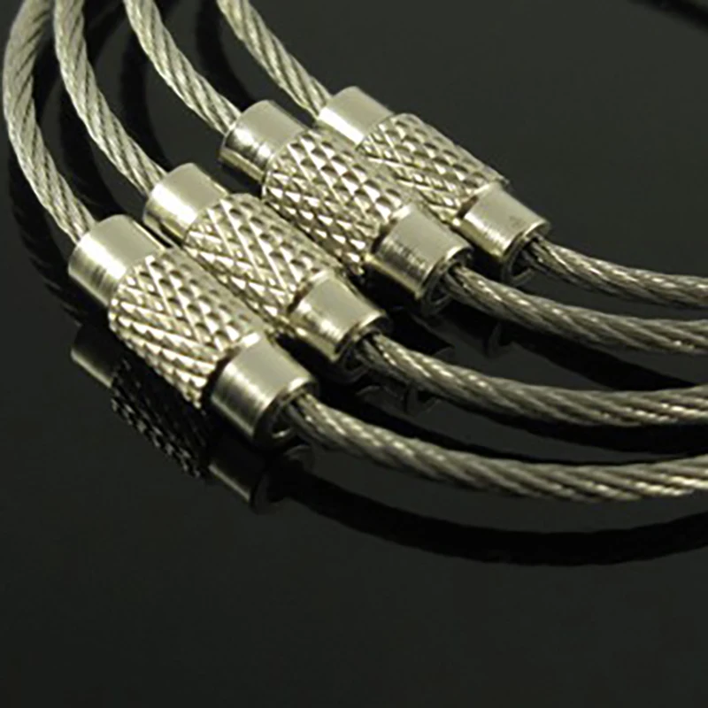 EDC Stainless Steel Wire Rope Key Chain Carabiner Cable Key Ring Outdoor Hiking Bushcraft Loop Circle Multi-Tool Keychain