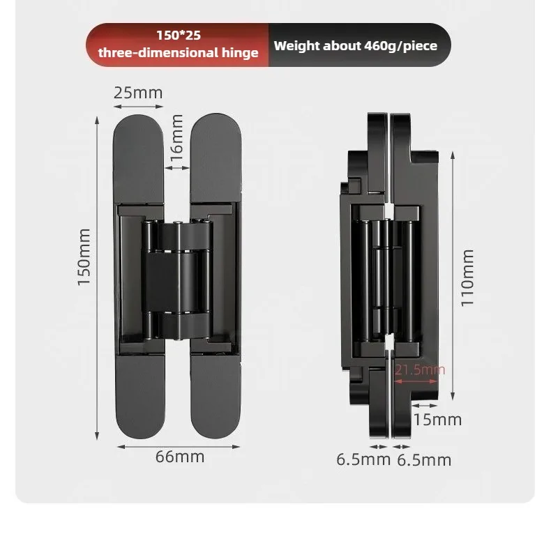 40/80 kg 2 Stück/Set Scharniertürbeschläge für Möbel, verdeckte Holztür, Falttür, verstellbare verdeckte Form, Tragfähigkeit – Detail 14
