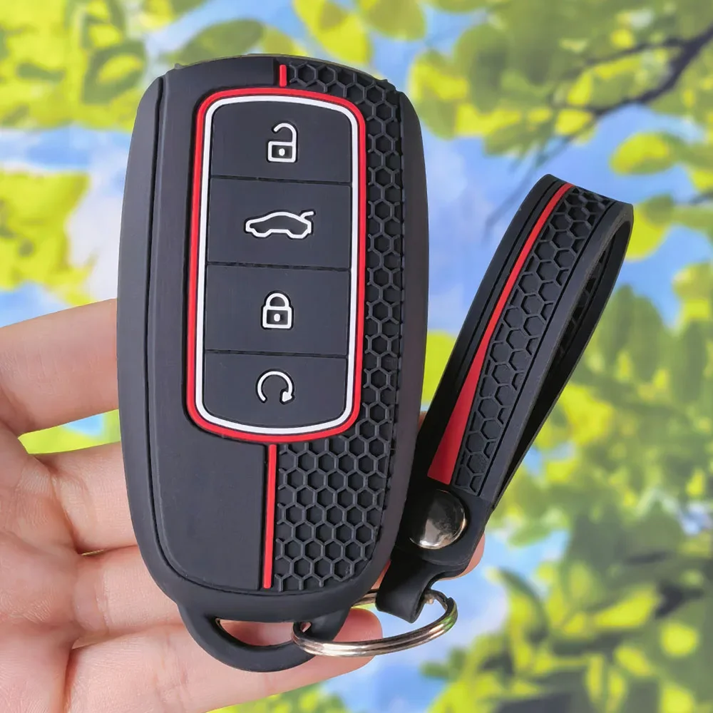 Precise Button Cutout Silicone Key Cover withKeychain for Chery Tiggo 7 8 Pro Max Plus Omoda C5 Arrizo 5 Plus Car Interior Shell