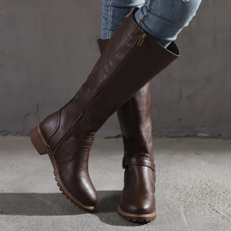 Winter Shoes Women Boots Fashion Comfortable Waterproof Brown Long Boots for Women Plus Size Thigh High Boots Botas De Mujer