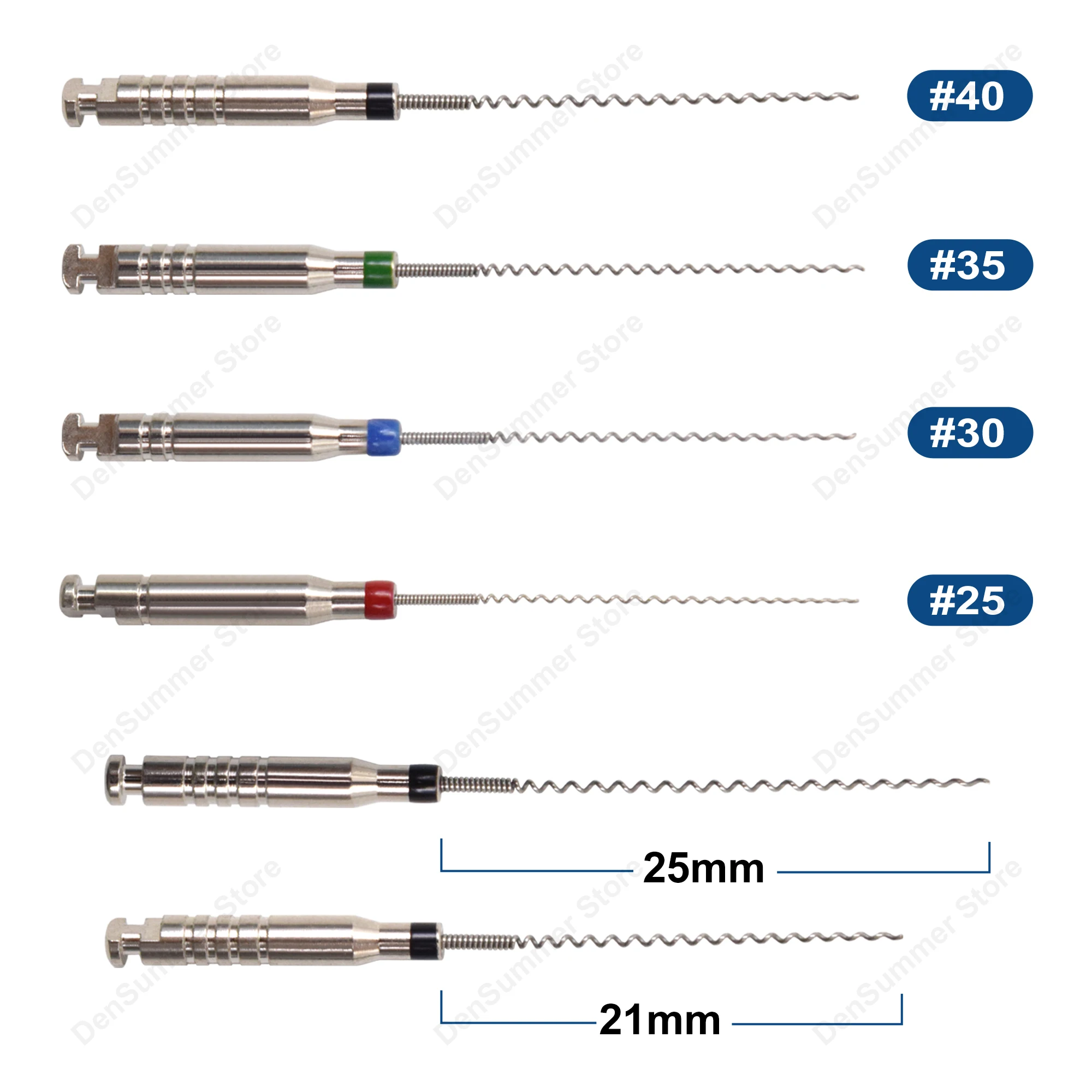 DenSummer 4Pcs/Box Dental Rotary Paste Carriers #25-40 Dentistry Endodontic Reamers Drill 25mm Stainless Steel Endo File 3Boxes