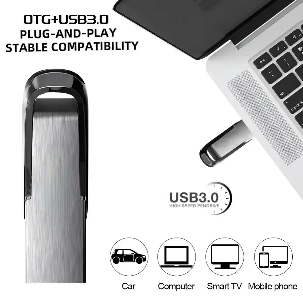 Xiaomi 2 تيرا بايت محرك القلم محركات أقراص فلاش USB 1 تيرا بايت مقاوم للماء الذاكرة U القرص عالية السرعة USB 3.0 نقل البيانات عصا الذاكرة المعدنية 512 جيجابايت