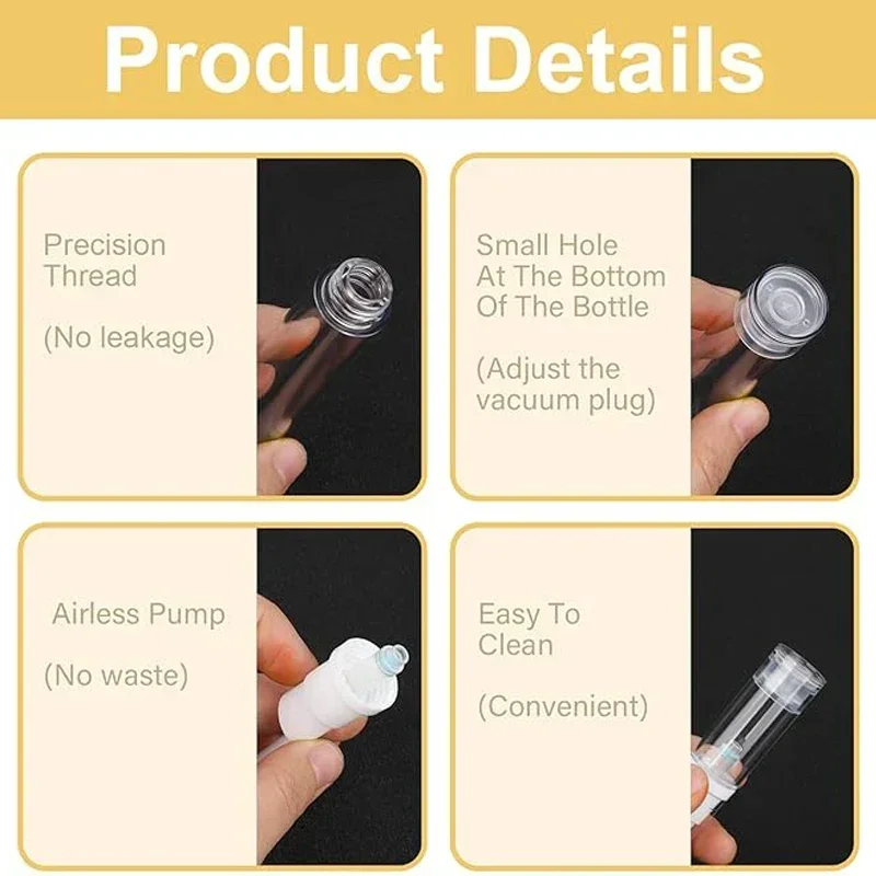 100 قطعة 5 مللي-15 مللي واضح فارغة البلاستيك زجاجات مضخة تفريغ المحمولة السفر الأساس موزع كريم العين هلام عينة الحاويات