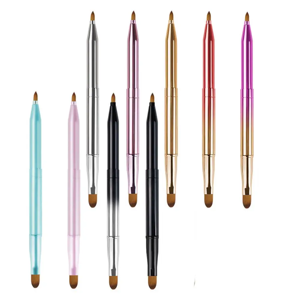 Portable Creative Make Up Tool Double head Retractable Lip Gloss Wands Lip Brush Cosmetic Brush Lipstick Applicators