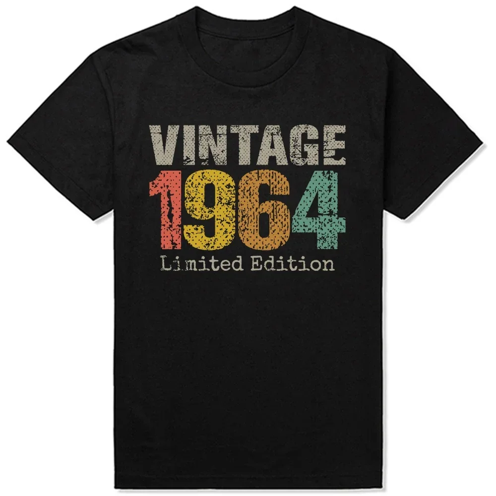 60 Year Old Gifts Vintage 1964 Limited Edition 60th Birthday Tee Tops Round Neck Short-Sleeve Fashion Tshirt Basic T-shirts