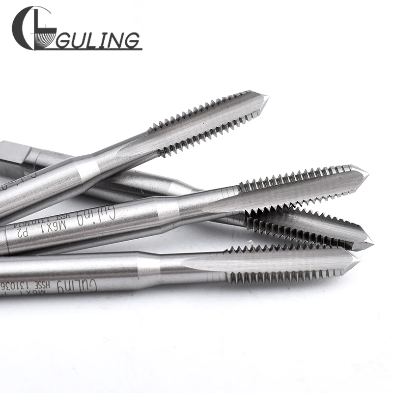 GULING HSSE-M35 JIS Standard Hand Tap With White/TIN M1M1.2M1.4M1.6M1.7 M2M2.5M2.6M3M3.5M4M5M6M8M10M11M12M14M16 Screw Thread Tap