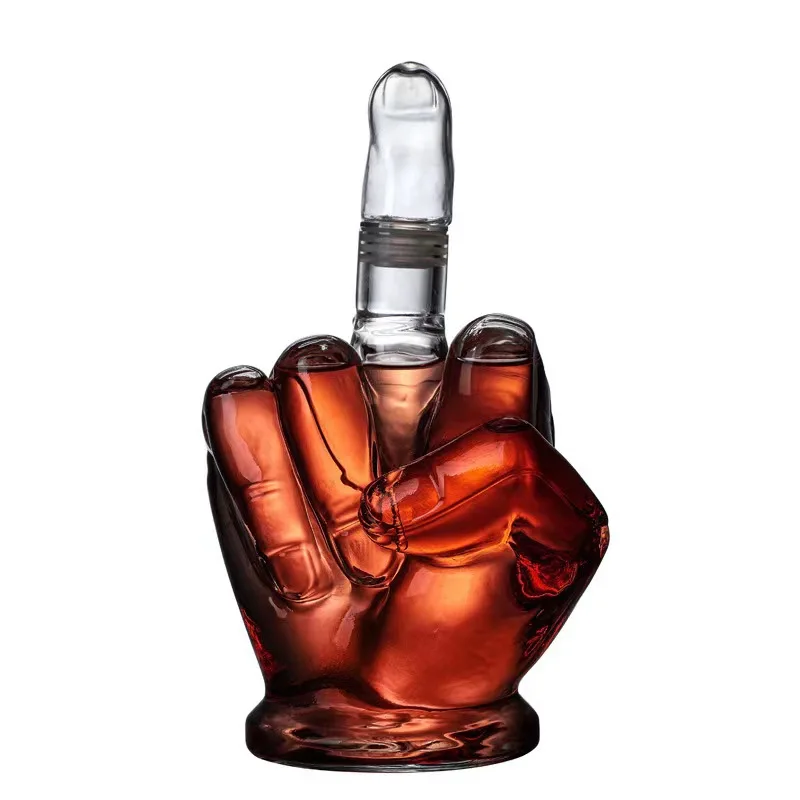 

1000ML novelty finger shaped whiskey decanter for Liquor Scotch Bourbon Alcohol Bottle Unique Liquor Bar and Party Decorations