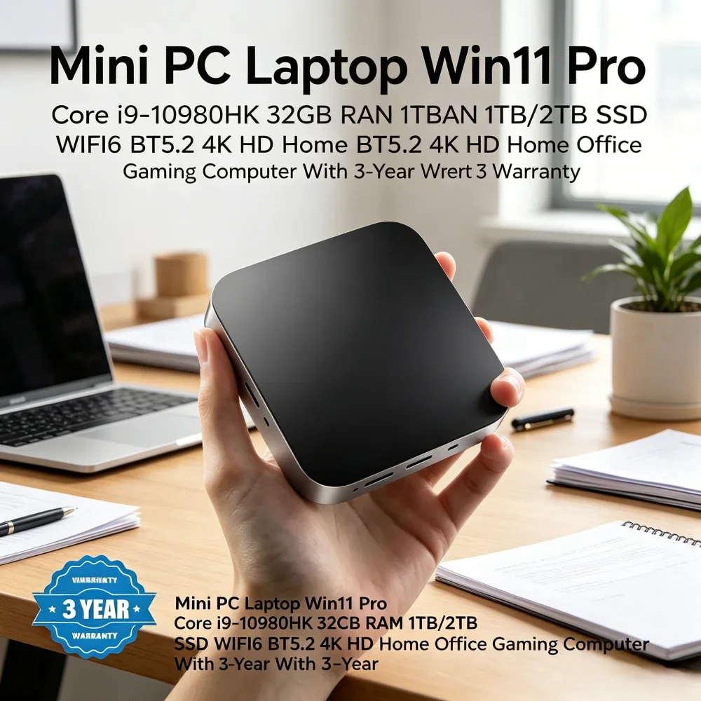 

Mini PC Laptop Win11 Pro Core i9-10980HK 32GB RAM 1TB/2TB SSD WiFi6 BT5.2 4K HD Home Office Gaming Computer With 3-Year Warranty