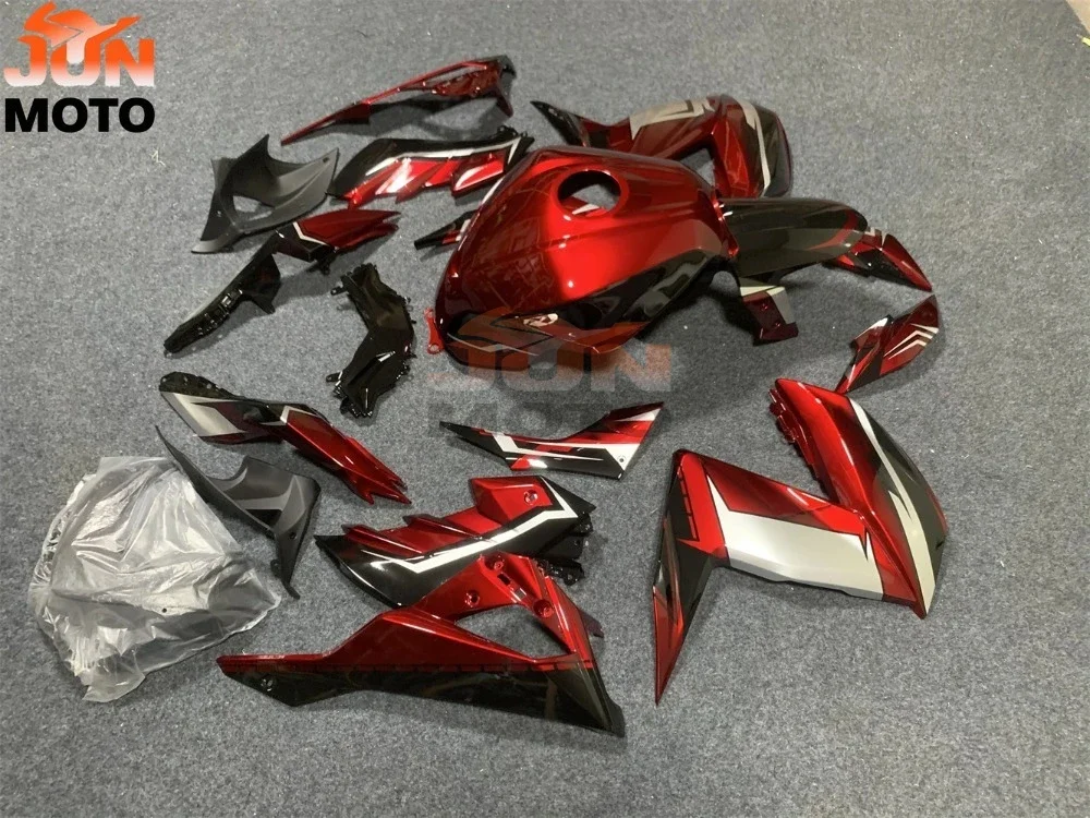 JUN ABS Bodywork Fairing Kit Fit For Kawasaki Z300 Z250 2013-2018 Z300r Z250R 15 Z 250 300 Ninja 16 17 18 2016 2017 Red Silver