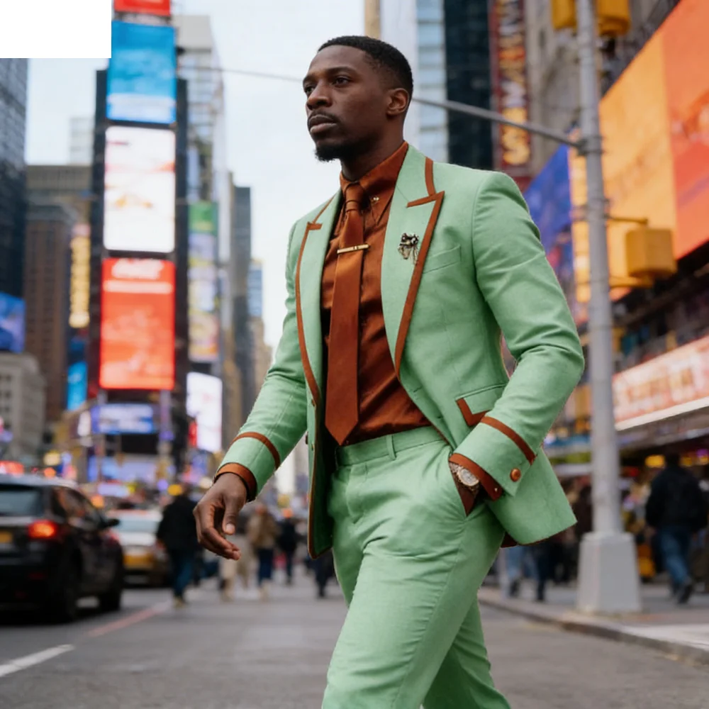 

Luxury Wedding Suit Set for Men Elegant Blazer And Pants Two-Piece Formal Dinner Night Custom-Made Easter Celebration