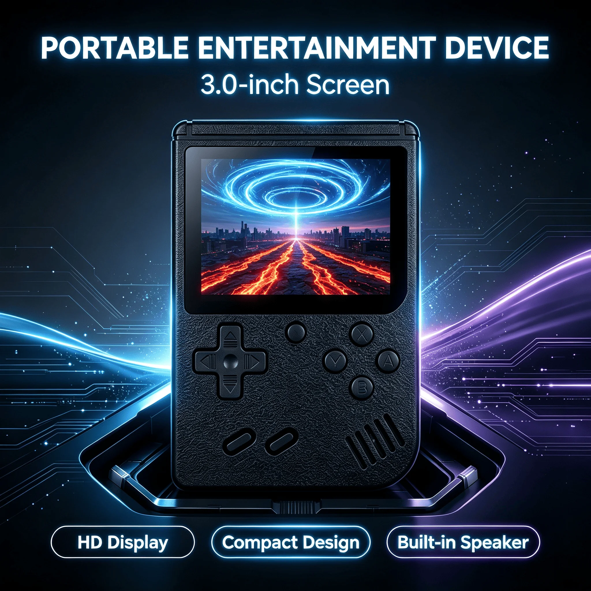 Portable Retro Mini Handheld Game Player 8‑Bit 3.0 Inch Color LCD Screen Pocket Video Game Console Gift for Boys Kids