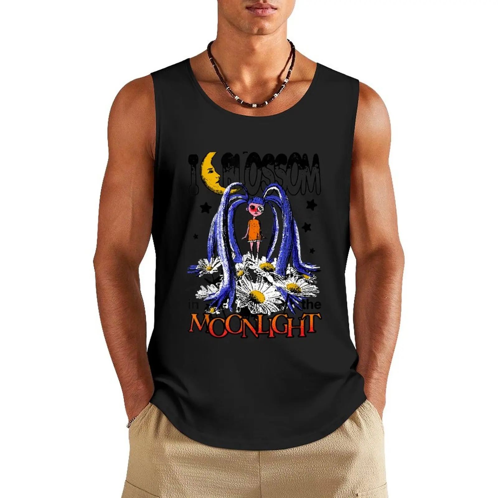 

Ashnikko - I Blossom in the Moonlight Tank Top mens designer clothes Sports shirt man