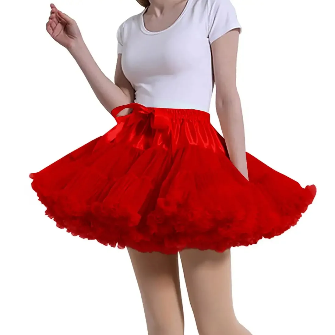 Women's Petticoat Skirt Adult Puffy Tutu Skirt Layered Ballet Tulle Pettiskirts Dress Costume Underskirt