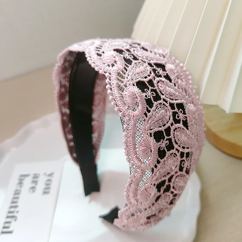 Widened Paisley Hollow Lace Hair Hoop Hair Accessories