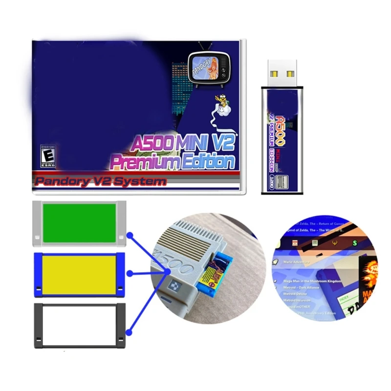 Upgraded A500 Mini Game Expansion Card USB Expansion Pack 4300 Games Gift for Child for Retro Gaming Enthusiasts