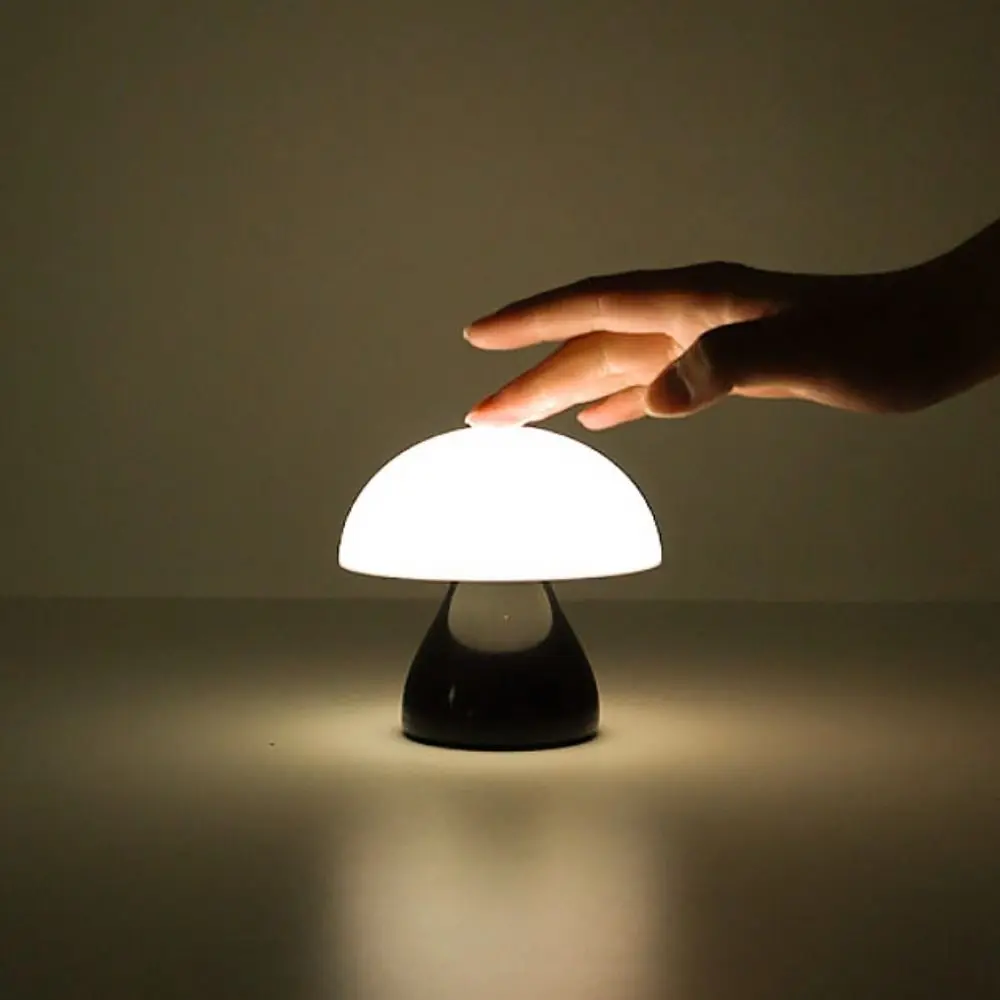 

Rechargeable Mushroom LED Table Lamp 2 Gears Warm Light Touch Control Lamp Dimming Function Decorative Ambient Light Dining Room