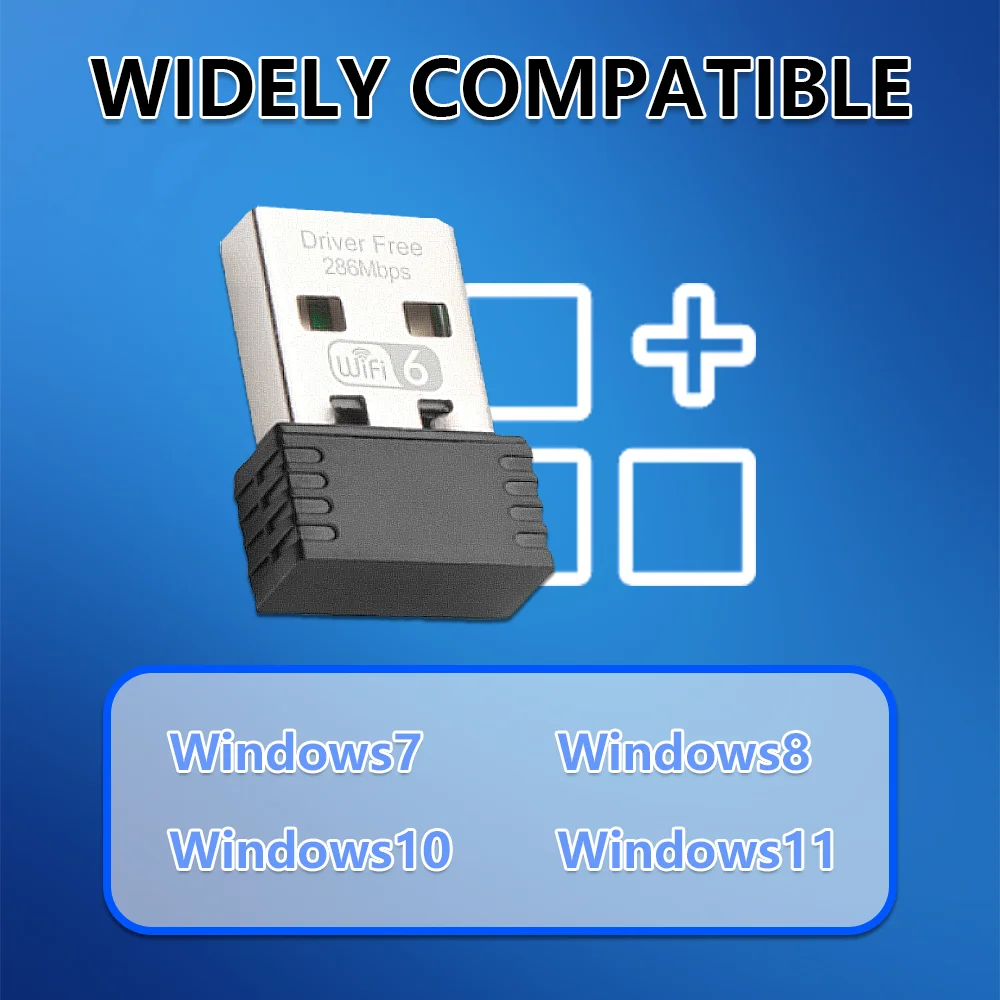 OPTFOCUS-Adaptador Wifi Para PC, Mini receptor inalámbrico de 2,4G, 286mbps, USB, Dongle 6e