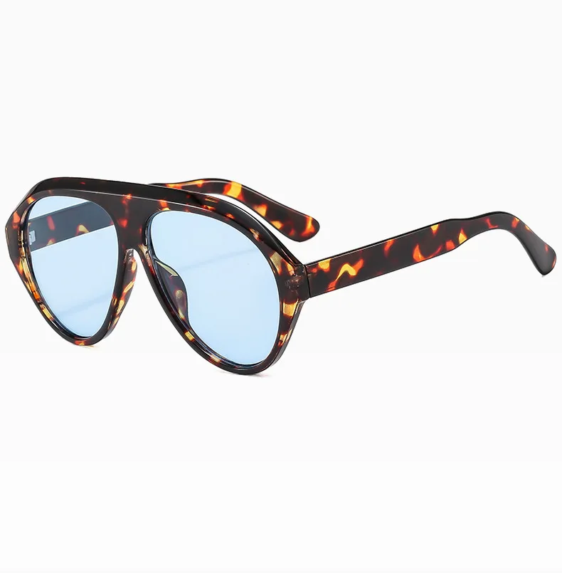 Piloten-Sonnenbrille mit großem Rahmen, Unisex, Übergröße, modische braune Sonnenbrille, Markendesign, Winterbrille – Detail 36