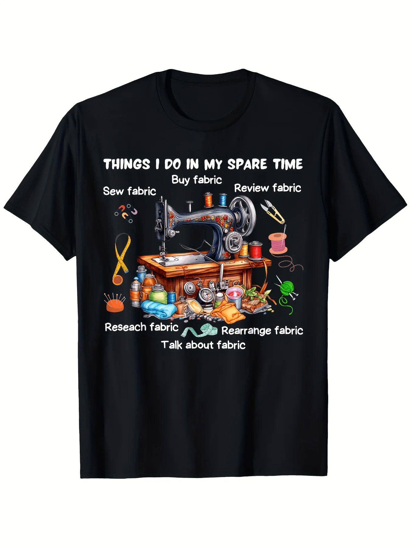 Camiseta divertida con estampado de cosas que hago en mi tiempo libre, 180 g, 100 % algodón, Navidad, Año Nuevo, Pascua, Acción de Gracias, regalo de Halloween para familiares o amigos, mujeres y hombres, estilo retro clásico, cuello redondo, manga corta, lavable a máquina