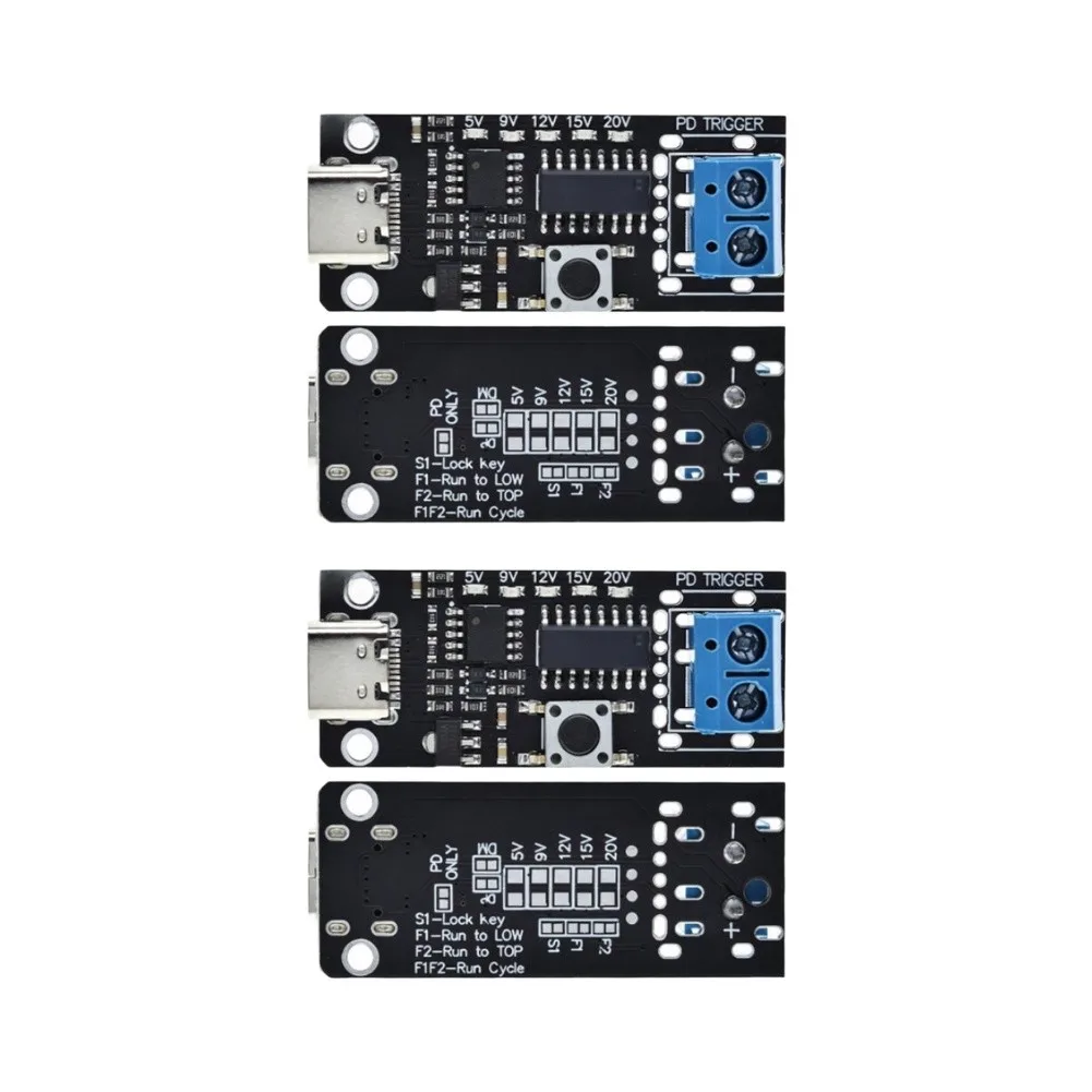 4Pcs USB Fast Charging Trigger Board 5-20V Auto Voltage Detection, Quick Charge Protocol Module For USB Power Adapter