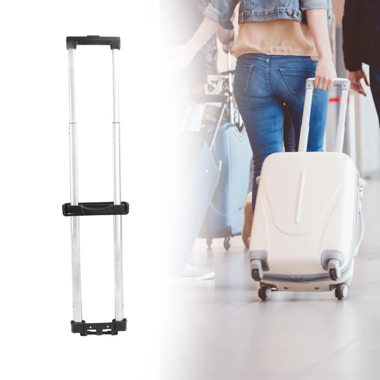 DIY Travel Suitcase Telescopic Handle Repair Parts 37.5inch Daily Usage Professional Sturdy Compact Spare Parts Folding Handle