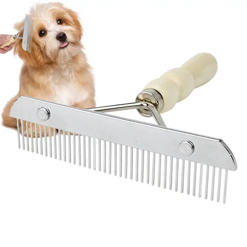 Multifunctional Pet Hair Comb Round Head Teeth Rustproof Smooth Dog Comb Hair Cleaning Supplies Effective for Pet Grooming Brush